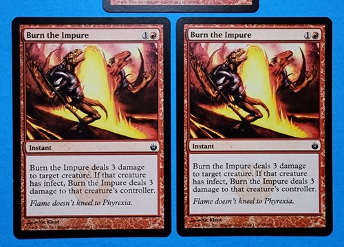 3x Burn the Impure Mirrodin Besieged 2011 Mtg Magic Card Red Mountain Instant 59 - Picture 3 of 4