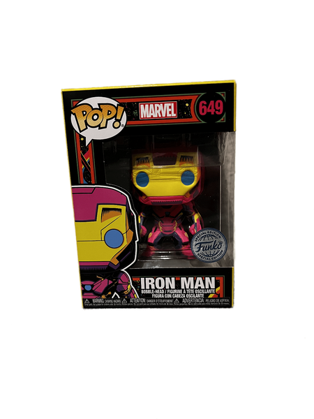 Funko Pop! 649 Iron Man Special Edition Blacklight, Marvel, Sammeln, Superhelden-image