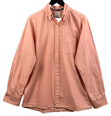 RED CAMEL Button Down Shirt Mens Size Large Salmon Classic Preppy Retro Colorful