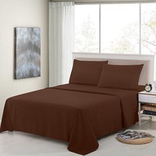 Egyptian Cotton Extra Deep Pocket Marvelous Bedding Chocolate Stripe Select Item