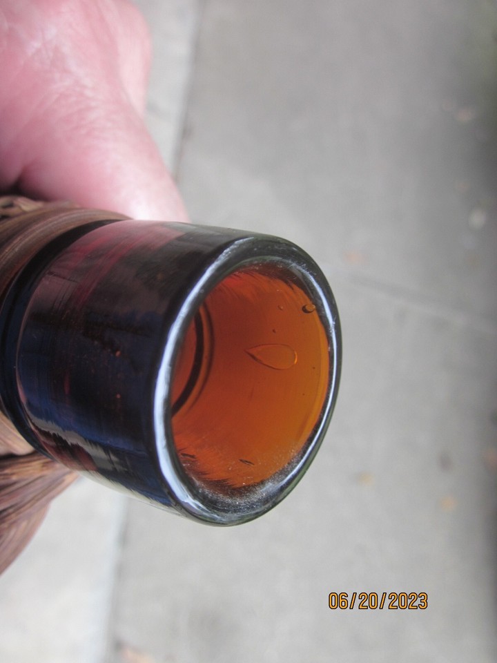 ANTIQUE WICKER COVERED "PAUL JONES LOUISVILLE, KY" SEAL WHISKEY BOTTLE