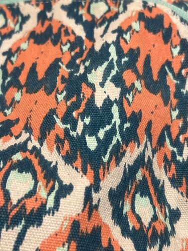 Kavu Crossbody Bag Purse Adjustable Strap Zipper Organizer Teal Orange Canvas - Picture 2 of 10