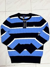 Polo Ralph Lauren Polo Cable knit Pullover Striped Sweater Youth Boys M 10-12