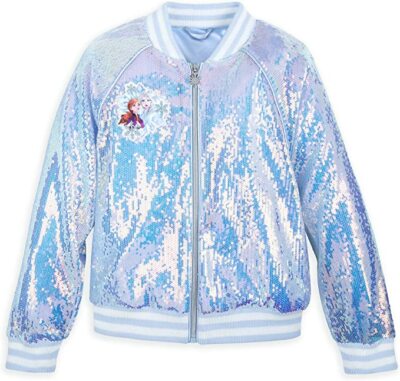 Disney Store Frozen Elsa Varsity Jacket Girl Size 5/6