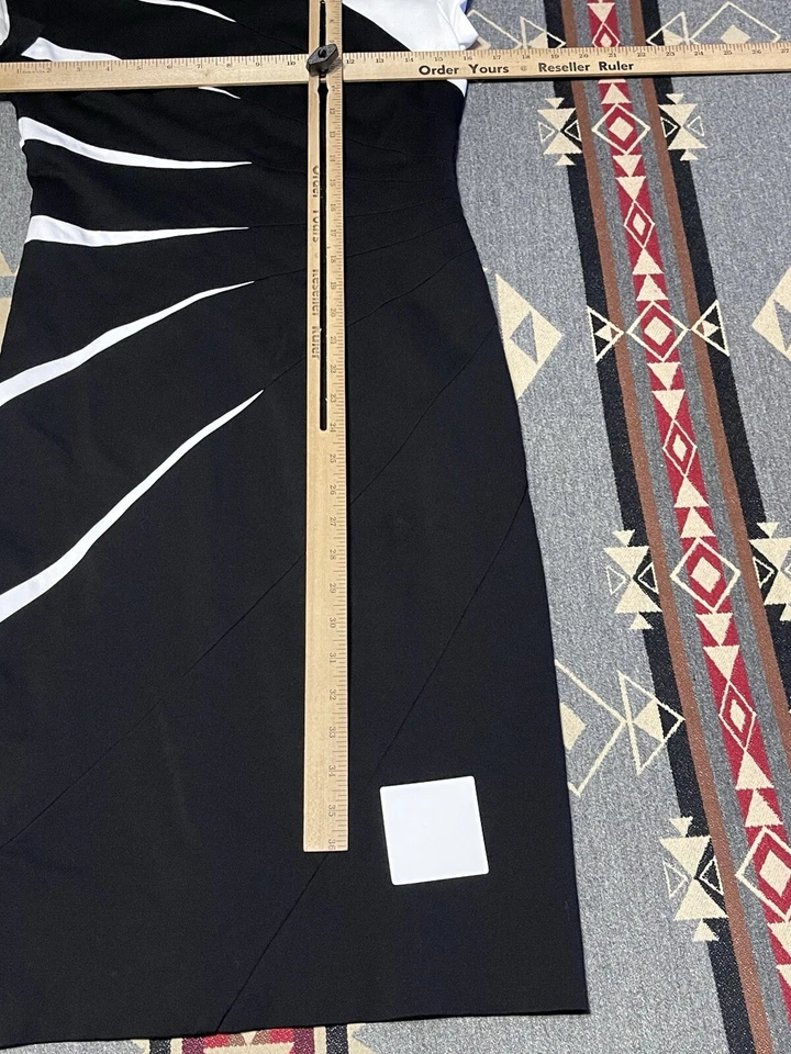 Vestido Escada Mujer Daidas Talla 36 US 6 Negro Blanco Sin Mangas Estilo 5011066 BR Foto 3 de 4