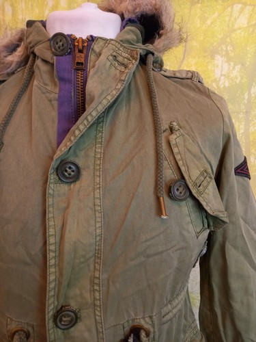 Superdry Everest Parka Jacke S Grün Baumwolle Polyester UK Damen Gr. Small - Bild 2 von 11