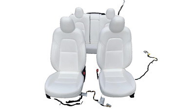   17-23 Model 3 M3 SET of 5 Front Left & Right Bucket Seat + 2nd Row Bench White