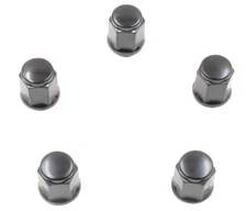 Black Bulge Acorn Lug Nuts 14x1.5 Wheel Nuts Closed End 1.38" Tall 3/4" Hex 5 pc