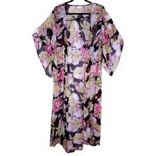 Band of Gypsies Kimono Duster Women's Size Medium Long Sheer Open Front Boho