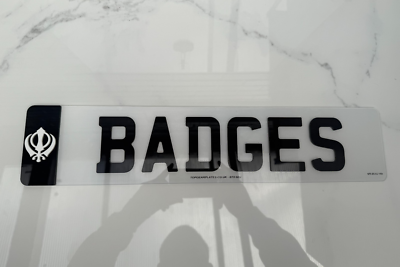 2x Schwarz Khanda Roter Hintergrund Gel Gewölbt Nummernschild Aufkleber