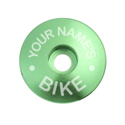 Personalisierte Fahrrad Lenker Vorbaukappe - Ihr Name - grün