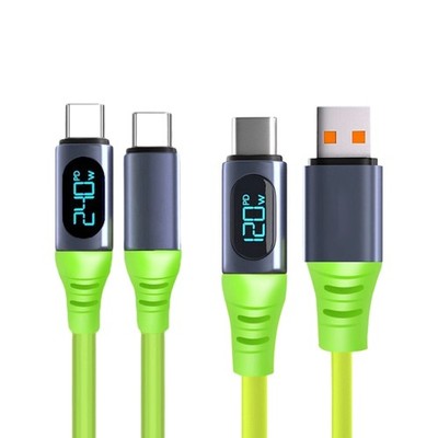 240W Digital Display Type C Fast Charging Cable Data Cord With Double Connectors