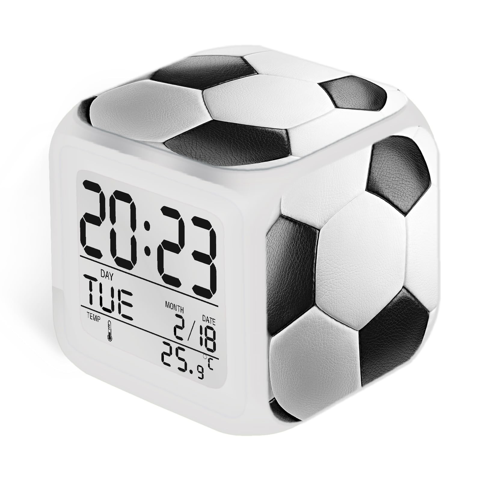 Soccer Alarm Clock for Boys Girls, Soccer-Themed Desk Alarm Clock for , Batte...