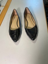 Franco Sarto - Size 7.5M - Women's Hilaria Black Leather Flats