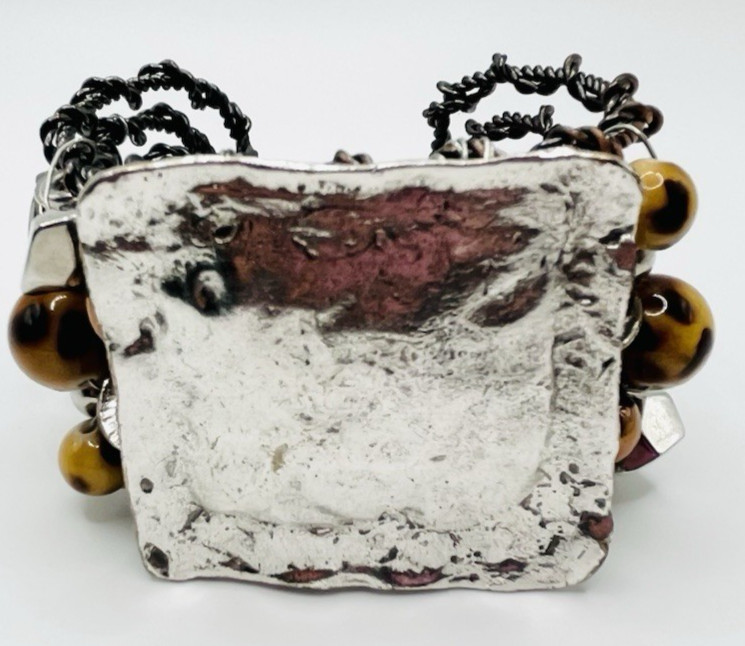 Vintage Cuff/Bangle Bracelet Statement Lucite/Met… - image 3