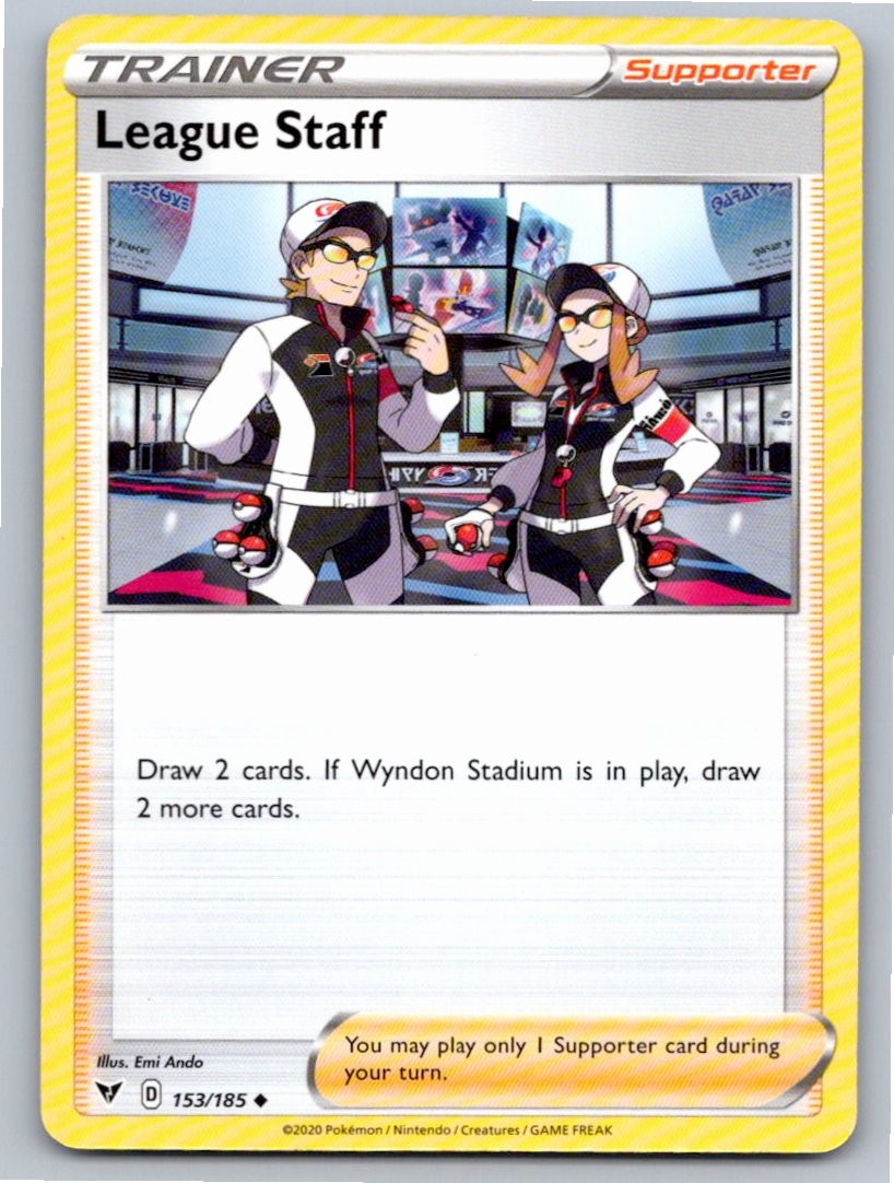 2020 POKEMON LEAGUE STAFF VIVID VOLTAGE 153/185 UC NM A59203 FREE S&H
