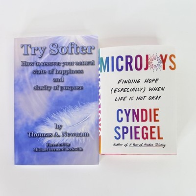 Lot 2 Self-Help Books Microjoys & Try Softer HC PB Set