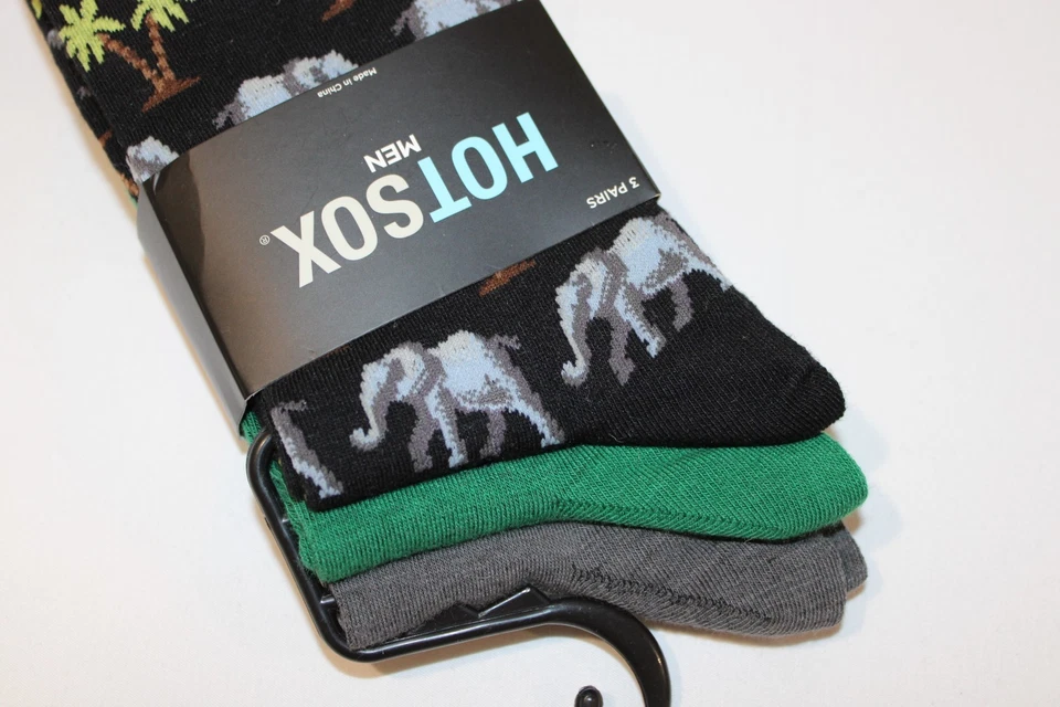 Paquete de 3 calcetines de vestir Hotsox de mezcla de algodón para hombre talla 10-13 estampado de diseño múltiple Foto 2 de 4