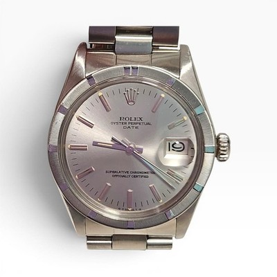 Rolex Date 34 mm Steel Silver Dial Oyster Automatic Watch 1501 Circa 1973