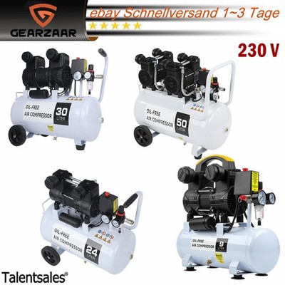 Kompressor Druckluftkompressor Flüsterkompressor Leise 9L 24L 30L 50L 6-10Bar