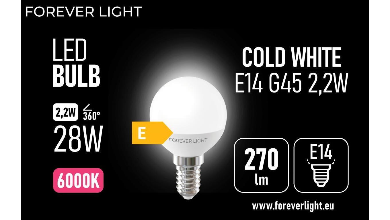 5907504519142 arwka E14 G45 22 270 6000 klasa E Forever Light TELFORC 2790₽