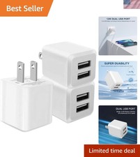 Fast Charging USB Wall Adapter 3-Pack - Dual Port for iPhone  Android Devices