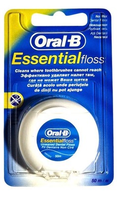 4x Oral-B Essential Floss Zahnseide ungewachst neutral 4x 50m