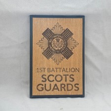 SCOTS GUARDS OAK VENEERED WOOD Wall Plaque SIGN BRITISH ARMY WW2 WW1