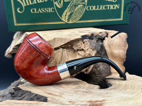(Unsmoked) Peterson Sherlock Holmes Bent Rhodesian Smooth Smoking Pipe - Picture 3 of 7