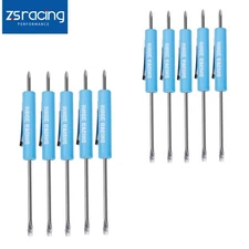 10X Blue Mini Pocket Screwdriver Phillips & Flat Head Tip with Magnet and Clip