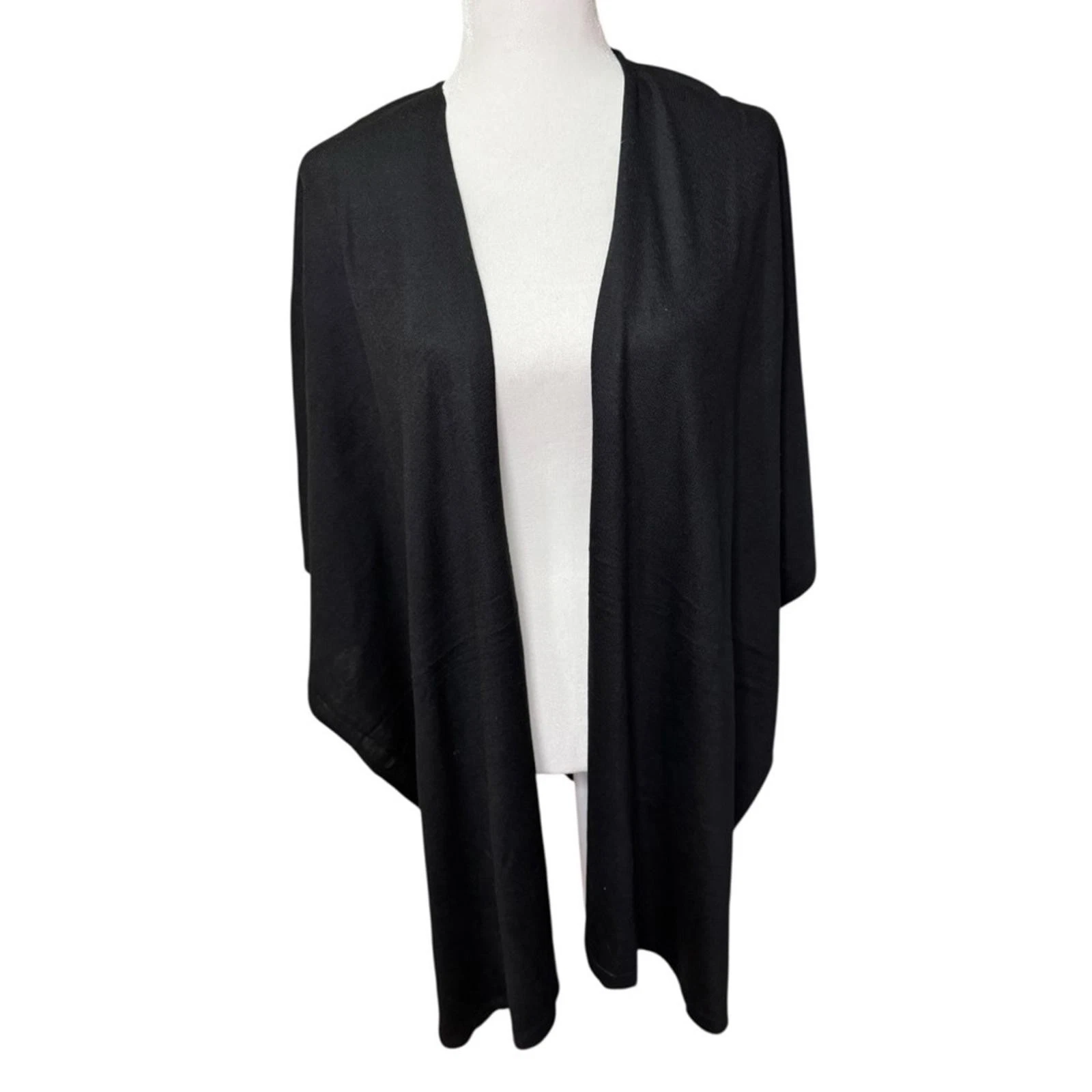 Wrap Shrug Poncho Sweater Echo Design Black