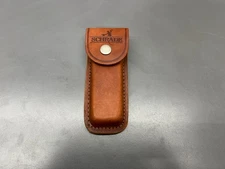 NOS SCHRADE TAN LEATHER SHEATH ONLY FOR 5" FOLDING KNIFE - UNUSED