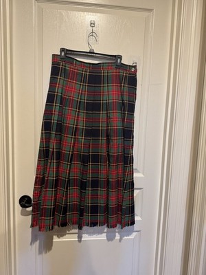 Chaus Skirt Wool Plaid Pleats Sz 812Preppy Classic