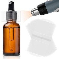 200 Pcs Shrink Wrap Bands for Essential Oil Bottles 45x30mm PVC Seals with