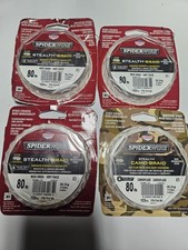 Fishing Line Braided Moss Green/camo Spiderwire Stealth 80lb 125yd 4 Spools