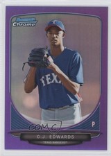 2013 Bowman Chrome Prospects Purple Refractor 137/199 Carl Edwards Jr CJ 1j6