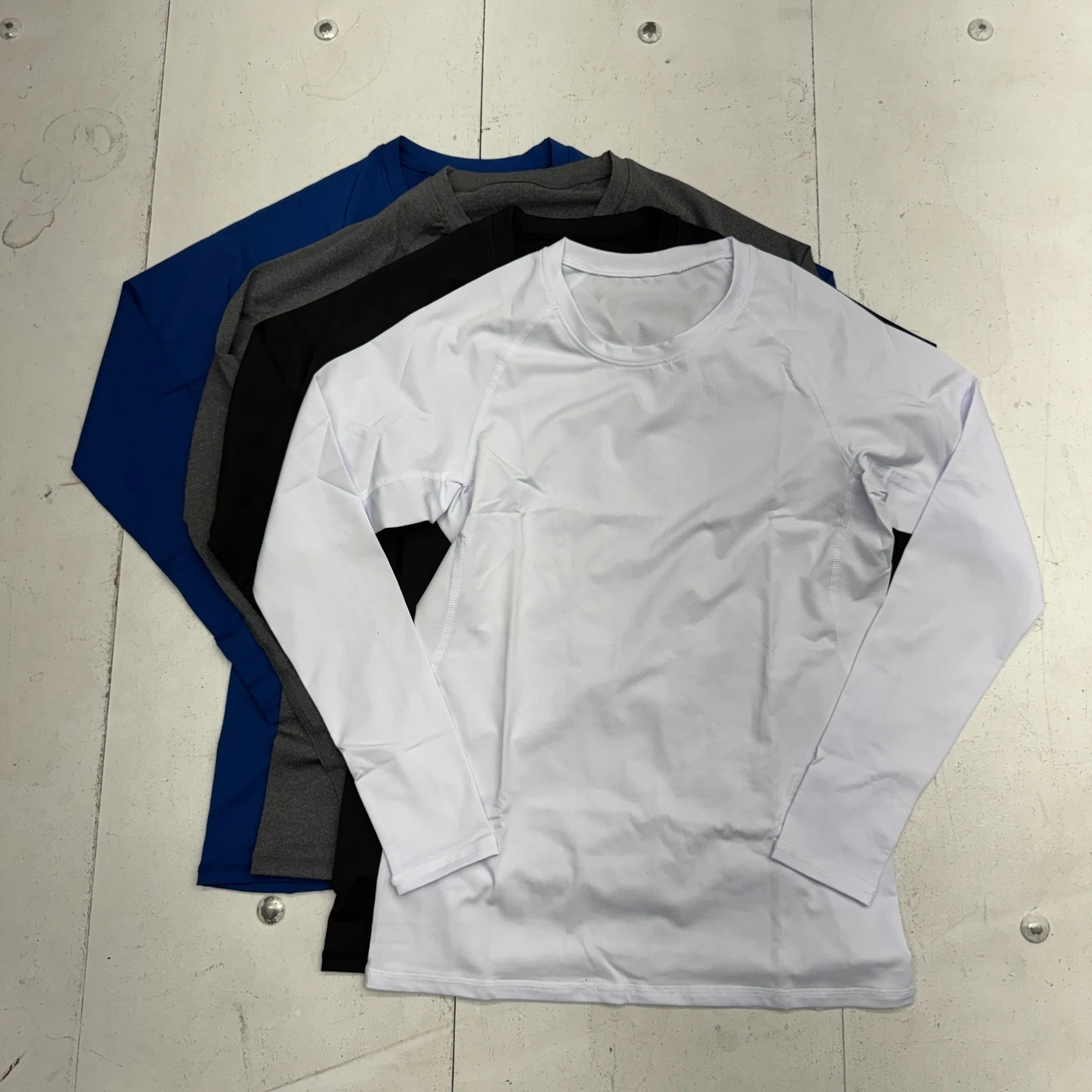 Shein 4 Pack Black Blue Gray White Athletic Long Sleeve Shirts Mens Size Small