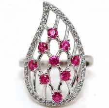 Treated Ruby  Topaz 925 Solid Sterling Silver Ring Jewelry Sz 7 MK6-2