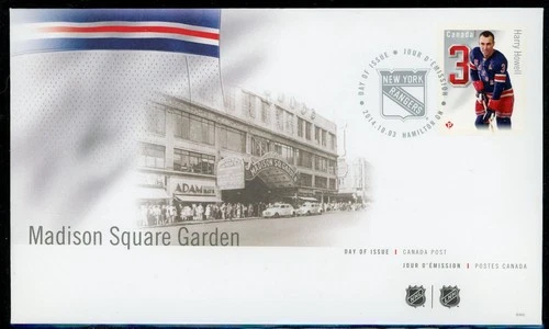 CANADA 2014 ORIGINAL SIX MADISON SQUARE GARDEN HARRY HOWE FIRST DAY COVER !! M10
