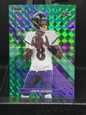 Topps 2025 Finest Lamar Jackson Finest Performance #47 Geometric Green /75