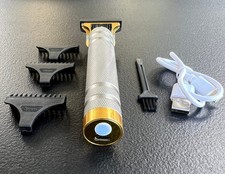 Vintage T9 Hair Trimmer Gold Cordless Beard Clipper USB Rechargeable for Men