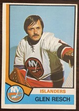 1974-75 OPC #393 GLENN “ CHICO” RESCH ROOKIE CARD NEW YORK ISLANDERS!!!