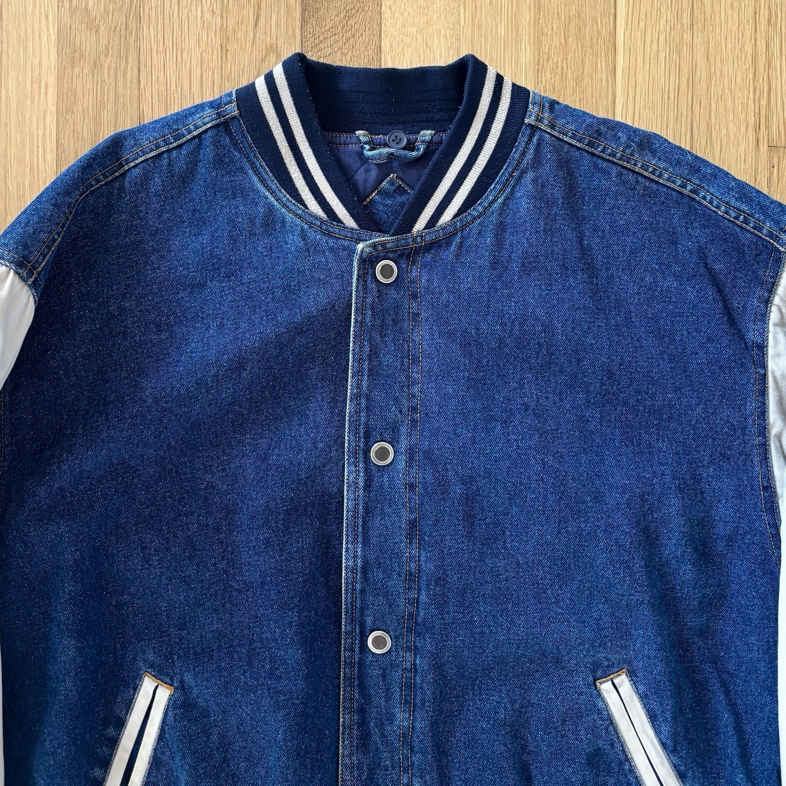 Vintage Basic Editions Jacket Denim Varsity Quilt… - image 4