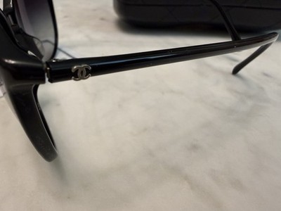Chanel Cat Eye Sunglasses 5278 Black Case $100 Print Glass Wipe 55