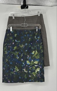 Ann Taylor J.Crew Womens Multicolor Straight & Pencil Skirt Size 4 Lot Of 2