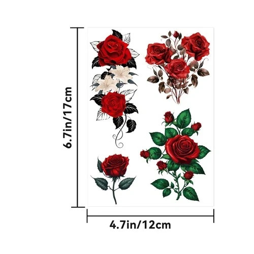8 Sheets Large Temporary Tattoo Sticker Women Girls Waterproof Long Lasting Arm