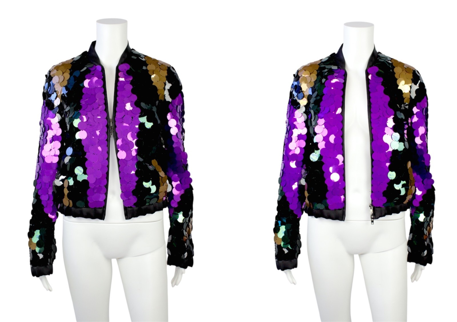 SPECTACULAR VINTAGE 2008  MIU MIU BY PRADA PALETTES SEQUIN  BOMBER JACKET NOS image 8