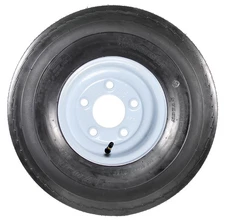eCustomrim Trailer Tire On Rim 5.70-8 570-8 5.70 X 8 8 in. LRB 5 Lug White Wheel