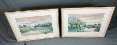 Ein Paar Aquarelle aus dem 19. Jahrhundert von Alfred Ashdown Kasten