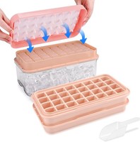 EiswüRfelform Silikon Bpa-Frei Mit Deckel Lebensmittelecht Rosa